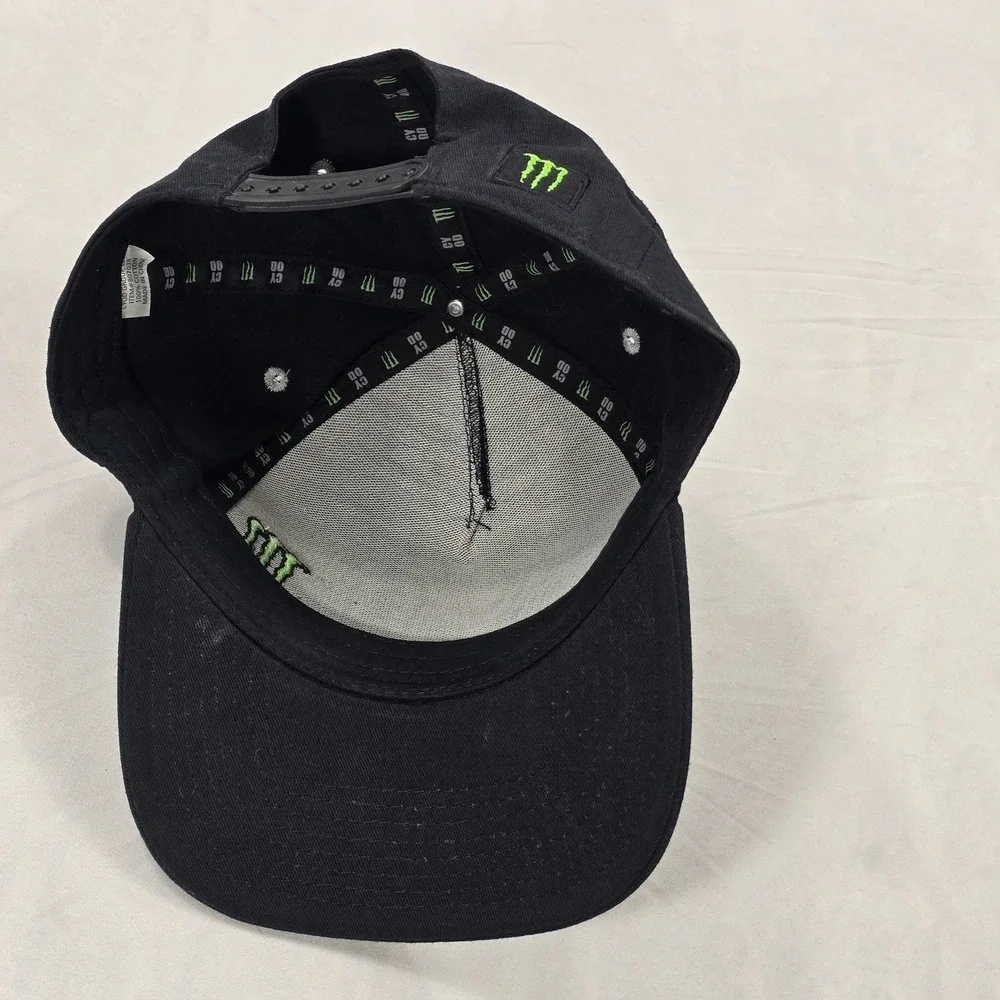 Monster Energy Hat Black Double Stripe Snapback Cap